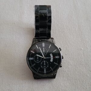 Geneva Black Stainless Steel Watch